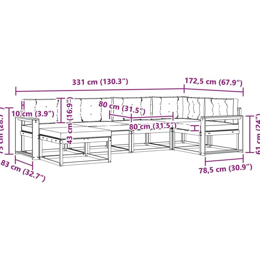 vidaXL Conjuntos De Muebles-Conjunto de sofás de exterior con cojín 6 pcs