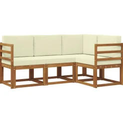 vidaXL Conjuntos De Muebles-Conjunto de sofás de exterior con cojín 4 pcs