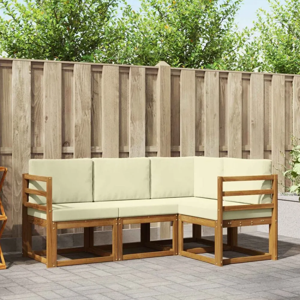vidaXL Conjuntos De Muebles-Conjunto de sofás de exterior con cojín 4 pcs