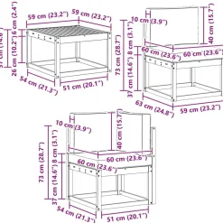 vidaXL Conjunto de sofás de exterior con cojín 5 pcs Natural y beige Sale