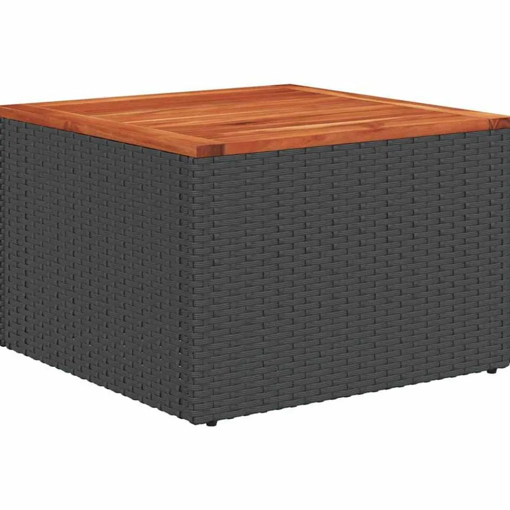 vidaXL Conjunto de sofás de jardín 7 pcs Negro ratán sintético Negro y crema Outlet
