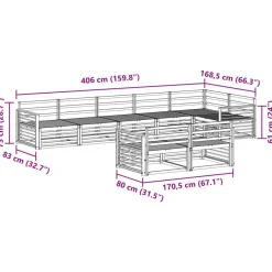 vidaXL Conjunto de sofás de exterior 8 pcs Natural Discount