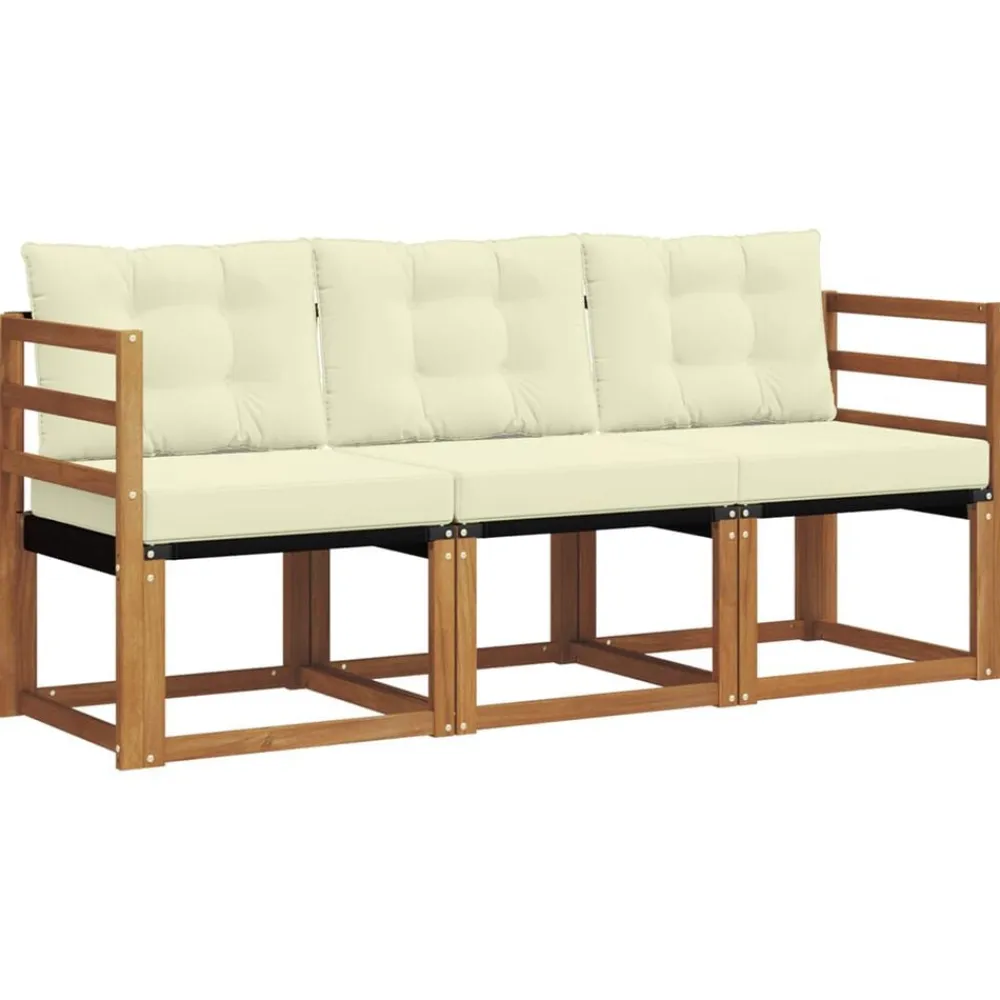 vidaXL Conjuntos De Muebles-Conjunto de sofás de exterior con cojín 3 pcs
