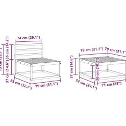 vidaXL Conjuntos De Muebles-Conjunto de sofás de exterior 5 pcs Gris Natural y Claro