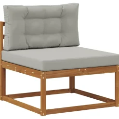 vidaXL Conjuntos De Muebles-Conjunto de sofás de exterior 7 pcs Gris Natural y Claro