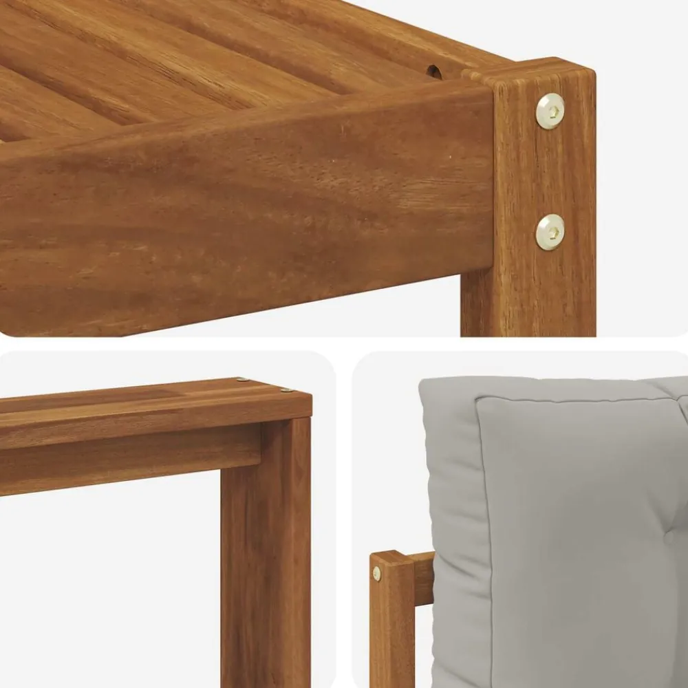 vidaXL Conjuntos De Muebles-Conjunto de sofás de exterior 7 pcs Gris Natural y Claro