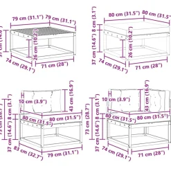 vidaXL Conjuntos De Muebles-Conjunto de sofás de exterior 9 pcs Gris Natural y Claro