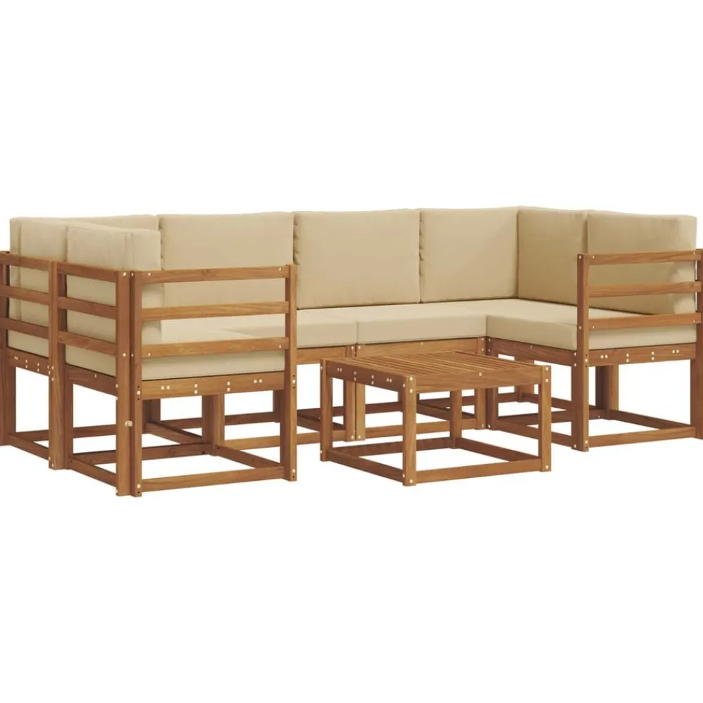 vidaXL Conjuntos De Muebles-Conjunto de sofás de exterior con cojín 7 pcs