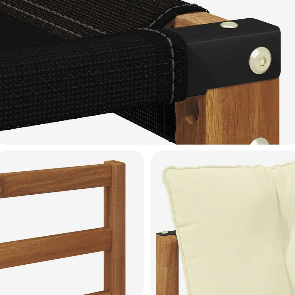 vidaXL Conjunto de sofás de exterior con cojín 6 pcs Natural y crema Discount