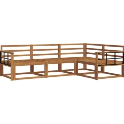 vidaXL Conjunto de sofás de exterior 4 pcs Natural Hot
