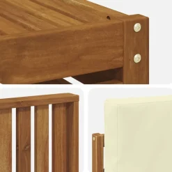 vidaXL Conjunto de sofás de exterior con cojín 6 pcs Natural y crema Online