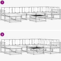 vidaXL Conjunto de sofás de exterior 8 pcs Natural y antracita Online