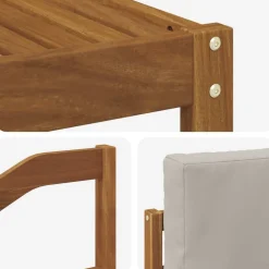 vidaXL Conjuntos De Muebles-Conjunto de sofás de exterior 5 pcs Gris Natural y Claro