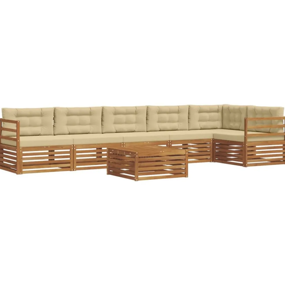vidaXL Conjuntos De Muebles-Conjunto de sofás de exterior con cojín 7 pcs