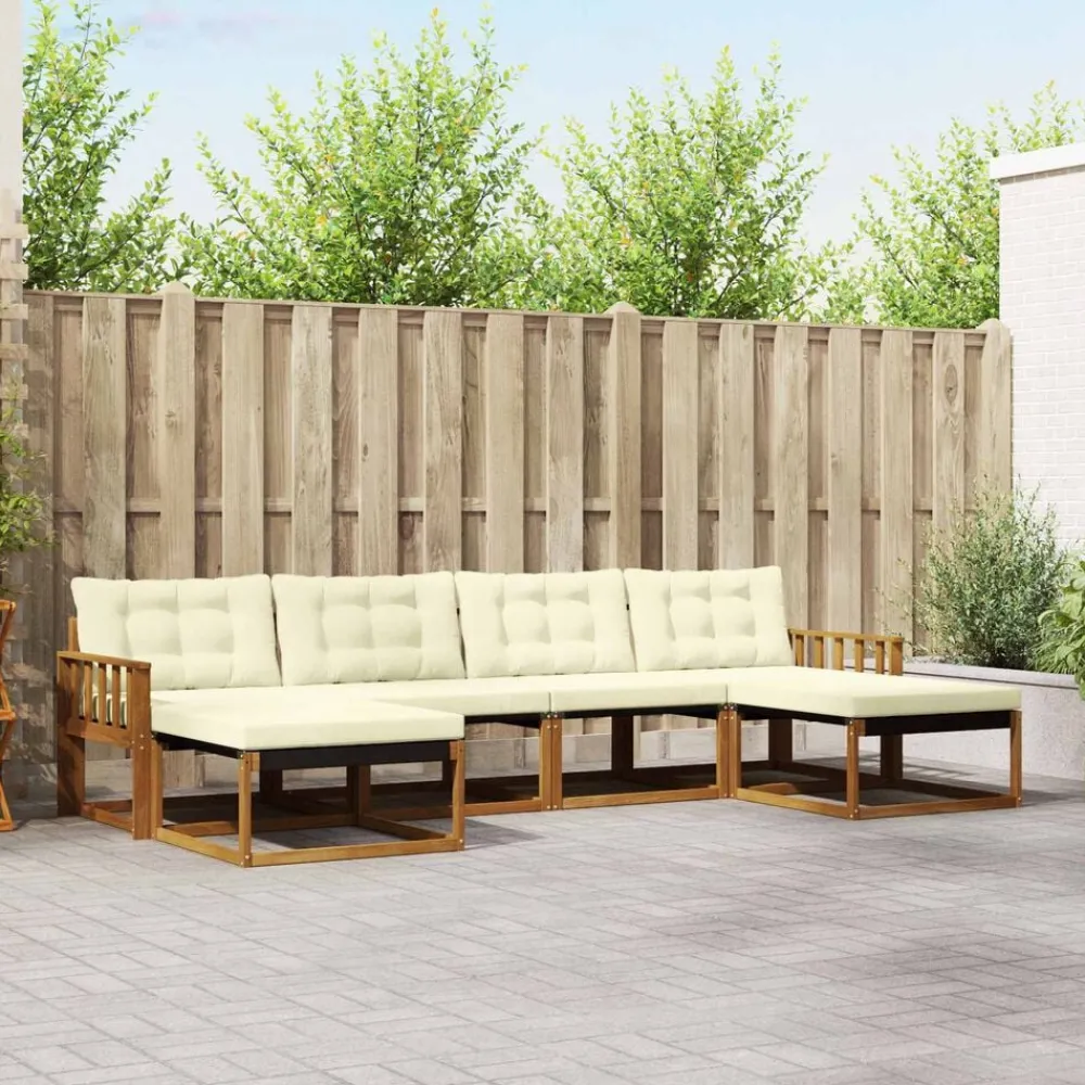 vidaXL Conjuntos De Muebles-Conjunto de sofás de exterior con cojín 6 pcs