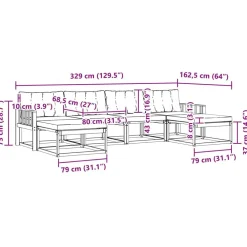 vidaXL Conjuntos De Muebles-Conjunto de sofás de exterior con cojín 6 pcs