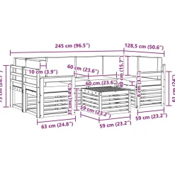 vidaXL Conjunto de sofás de exterior 7 pcs Natural y antracita Clearance