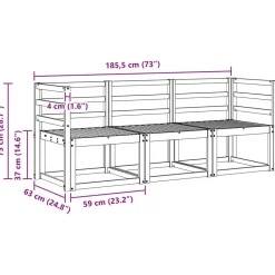 vidaXL Conjuntos De Muebles-Conjunto de sofás de exterior con cojín 3 pcs