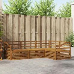vidaXL Conjunto de sofás de exterior 4 pcs Natural Sale