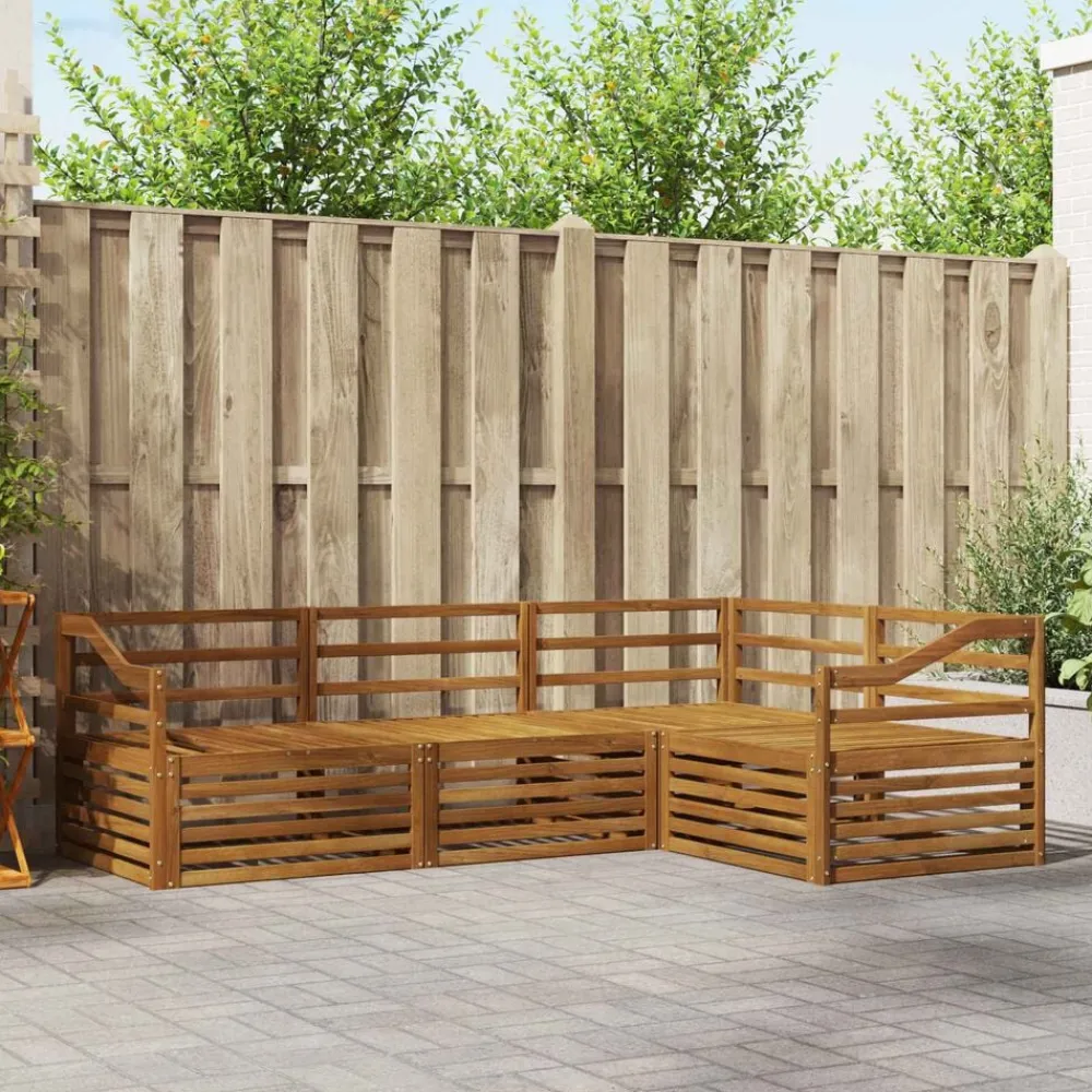 vidaXL Conjunto de sofás de exterior 4 pcs Natural Sale
