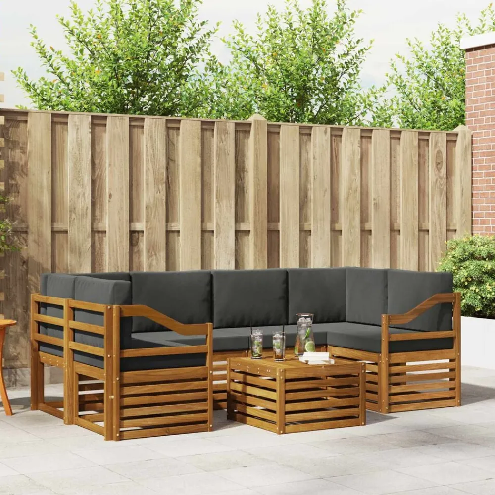 vidaXL Conjuntos De Muebles-Conjunto de sofás de exterior 7 pcs