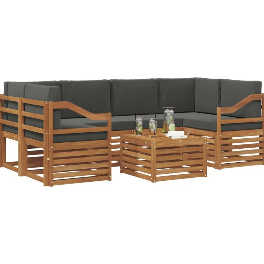 vidaXL Conjuntos De Muebles-Conjunto de sofás de exterior 7 pcs