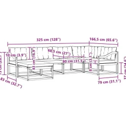 vidaXL Conjuntos De Muebles-Conjunto de sofás de exterior 6 pcs Gris Natural y Claro