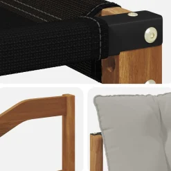 vidaXL Conjuntos De Muebles-Conjunto de sofás de exterior 6 pcs Gris Natural y Claro