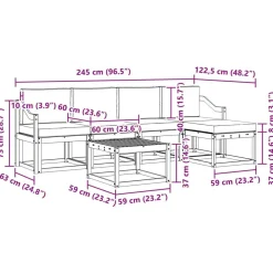 vidaXL Conjuntos De Muebles-Conjunto de sofás de exterior 6 pcs Gris Natural y Claro