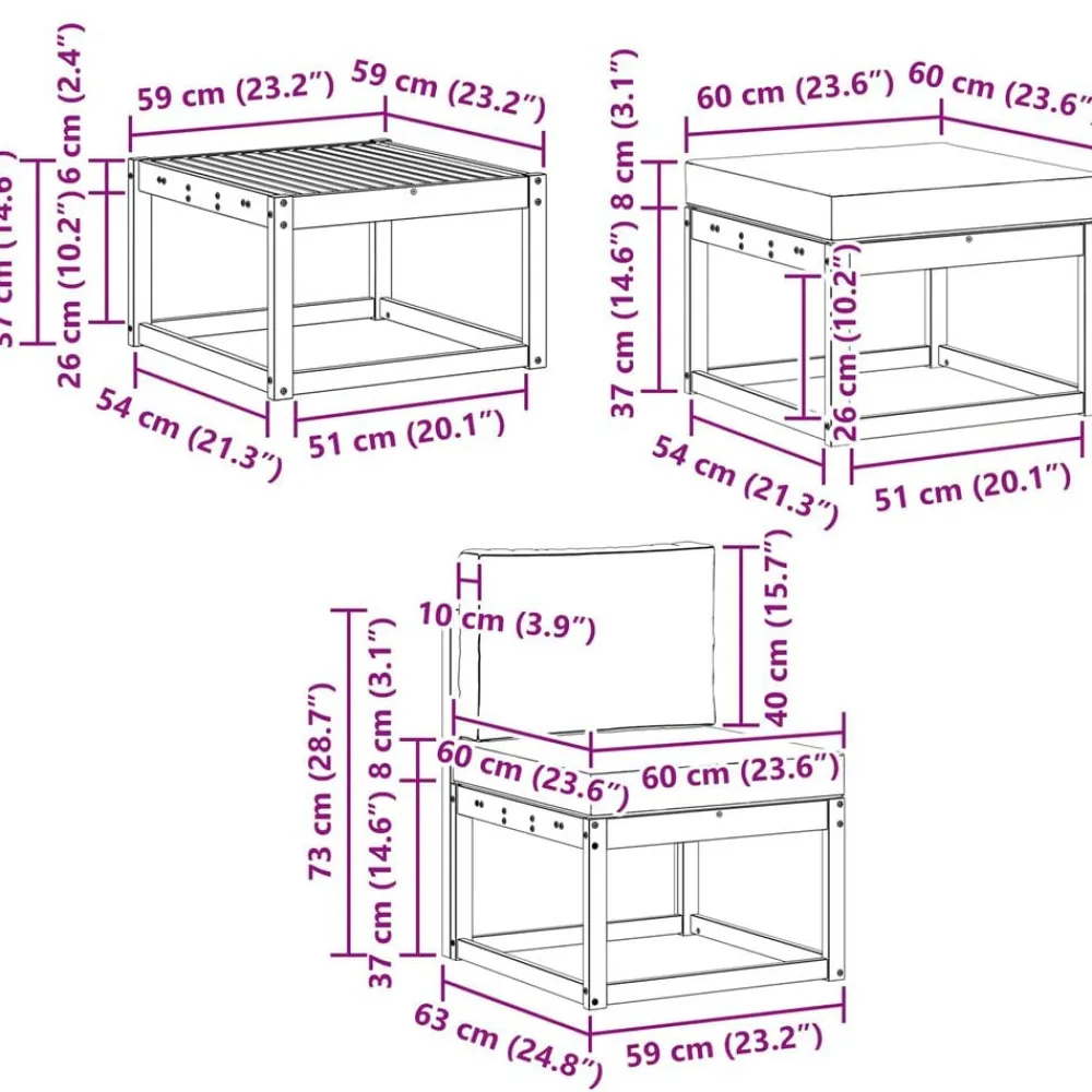 vidaXL Conjuntos De Muebles-Conjunto de sofás de exterior 6 pcs Gris Natural y Claro