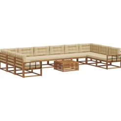 vidaXL Conjuntos De Muebles-Conjunto de sofás de exterior con cojín 11 pcs