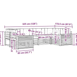 vidaXL Conjunto de sofás de exterior 6 pcs Natural y antracita Clearance