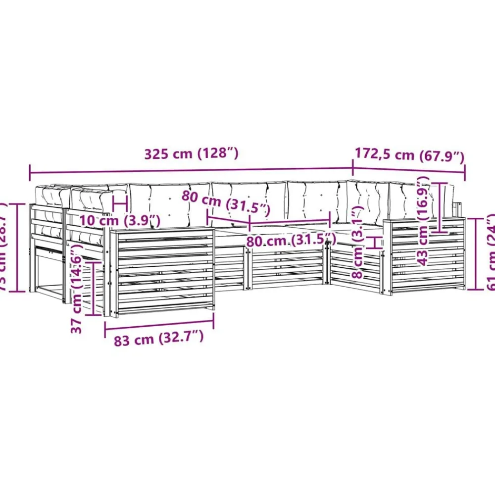 vidaXL Conjunto de sofás de exterior 6 pcs Natural y antracita Clearance