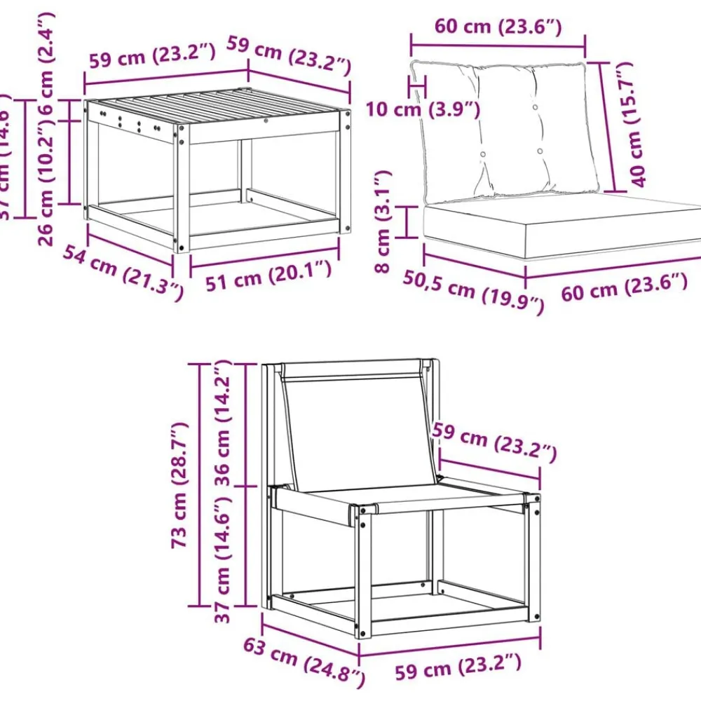 vidaXL Conjuntos De Muebles-Conjunto de sofás de exterior 7 pcs Gris Natural y Claro