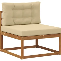 vidaXL Conjunto de sofás de exterior con cojín 5 pcs Natural y beige Hot