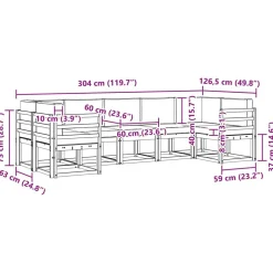 vidaXL Conjuntos De Muebles-Conjunto de sofás de exterior 7 pcs Gris Natural y Claro
