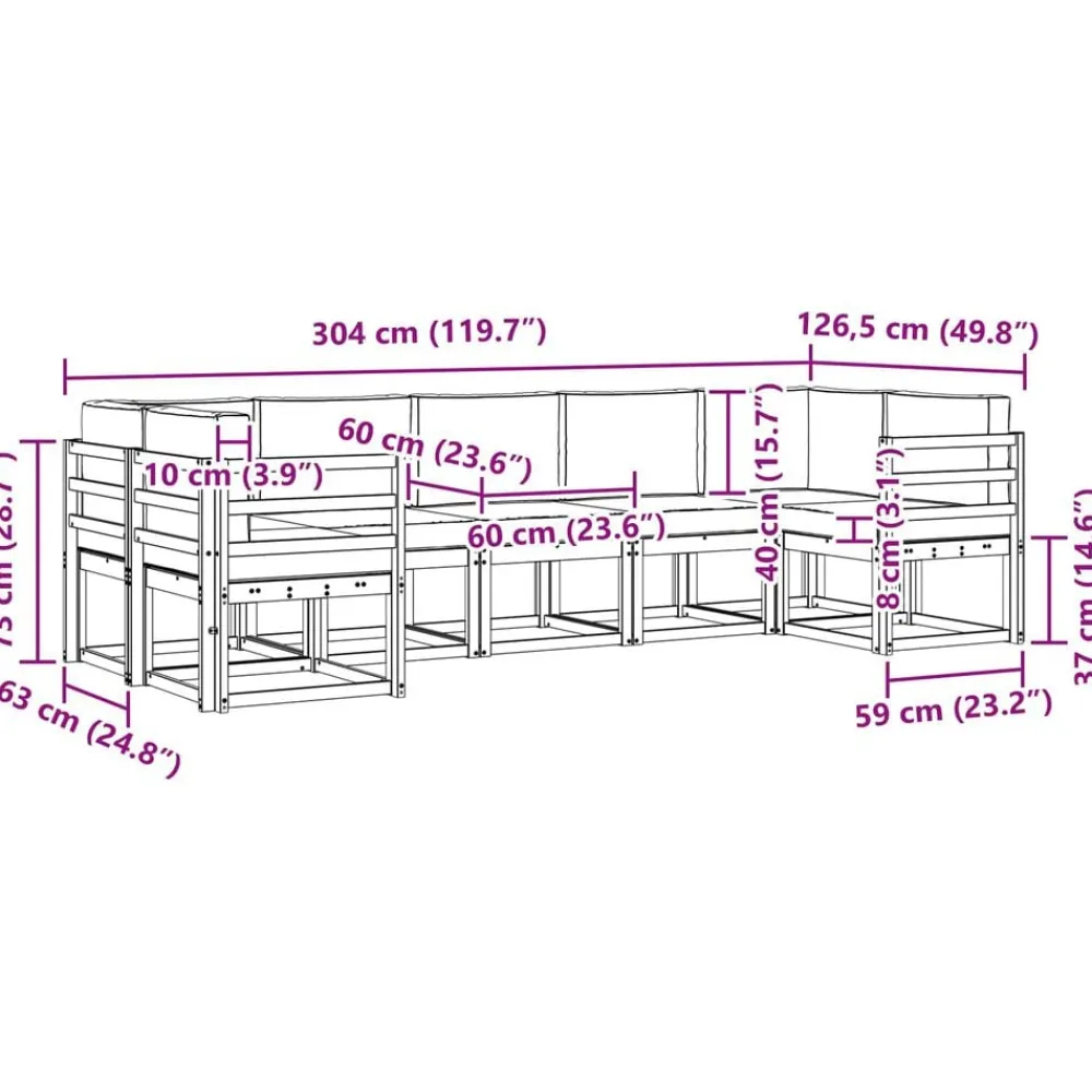 vidaXL Conjuntos De Muebles-Conjunto de sofás de exterior 7 pcs Gris Natural y Claro