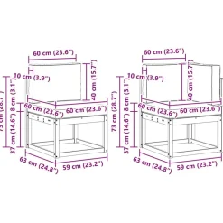 vidaXL Conjuntos De Muebles-Conjunto de sofás de exterior 7 pcs Gris Natural y Claro