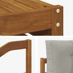 vidaXL Conjuntos De Muebles-Conjunto de sofás de exterior 6 pcs Gris Natural y Claro