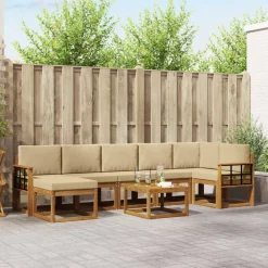 vidaXL Conjuntos De Muebles-Conjunto de sofás de exterior con cojín 8 pcs
