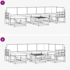 vidaXL Conjuntos De Muebles-Conjunto de sofás de exterior con cojín 8 pcs