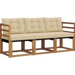 vidaXL Conjuntos De Muebles-Conjunto de sofás de exterior con cojín 3 pcs
