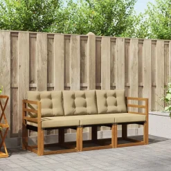 vidaXL Conjuntos De Muebles-Conjunto de sofás de exterior con cojín 3 pcs