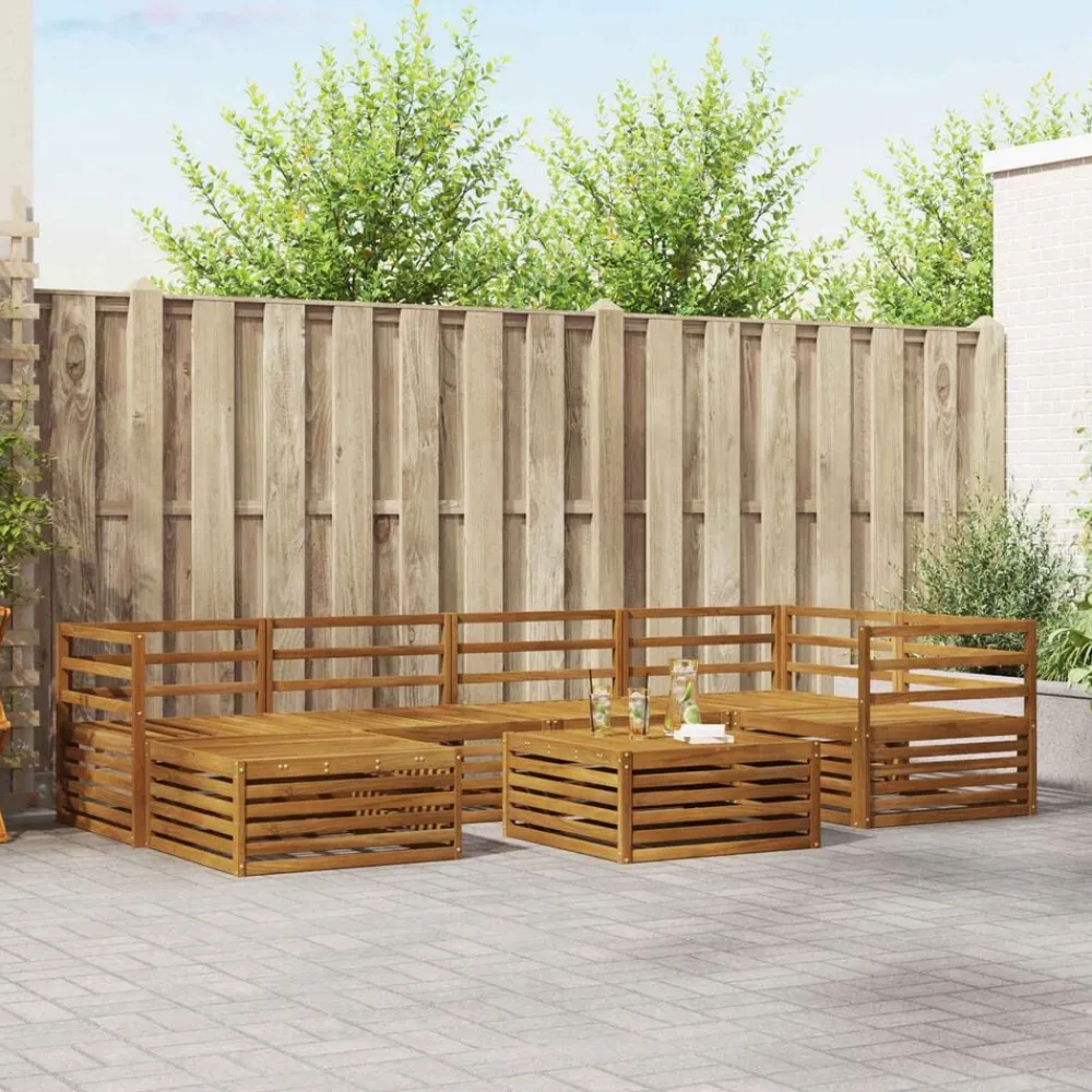 vidaXL Conjuntos De Muebles-Conjunto de sofás de exterior 7 pcs