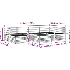vidaXL Conjuntos De Muebles-Conjunto de sofás de exterior 7 pcs