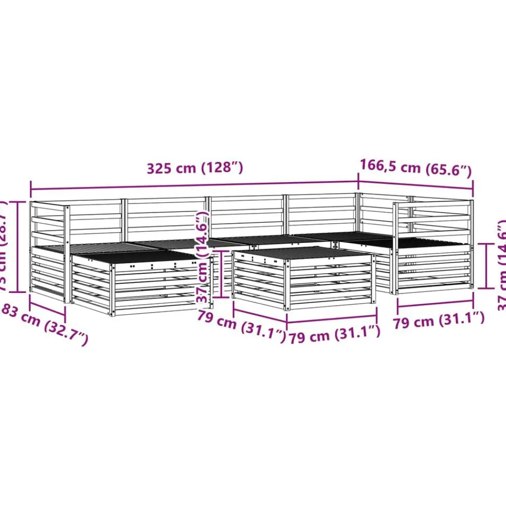 vidaXL Conjuntos De Muebles-Conjunto de sofás de exterior 7 pcs