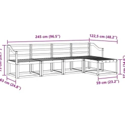vidaXL Conjunto de sofás de exterior 5 pcs Natural Discount