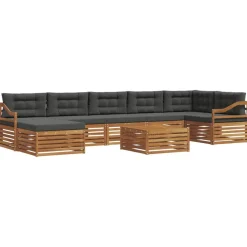 vidaXL Conjuntos De Muebles-Conjunto de sofás de exterior 8 pcs