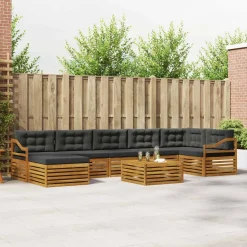 vidaXL Conjuntos De Muebles-Conjunto de sofás de exterior 8 pcs