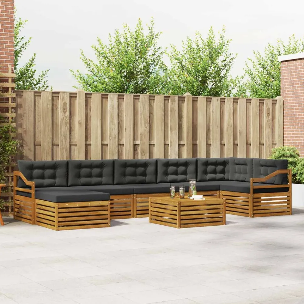 vidaXL Conjuntos De Muebles-Conjunto de sofás de exterior 8 pcs